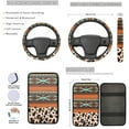 thumbnail image 3 of Jeiento Southwest Aztec Car Seat Covers Front Rear Split Bench Full Set Steering Wheel Seat Belt Pads Coasters Armrest Pad Keychain Cow Print Chapstick Holder, 13 PCS Automobile Interior Sets, 3 of 8