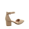 thumbnail image 2 of Nataly-01 Women's Pointed Toe Ankle Strap Buckle Chunky Low Heels Sandals Shoes ( Taupe, 8.5 ), 2 of 2