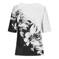 thumbnail image 5 of gbyLJF Dolman Sleeve Tops for Women Plus Size T Shirts Women Shirts Short Sleeve Formal Tops for Women White XXL, 5 of 5