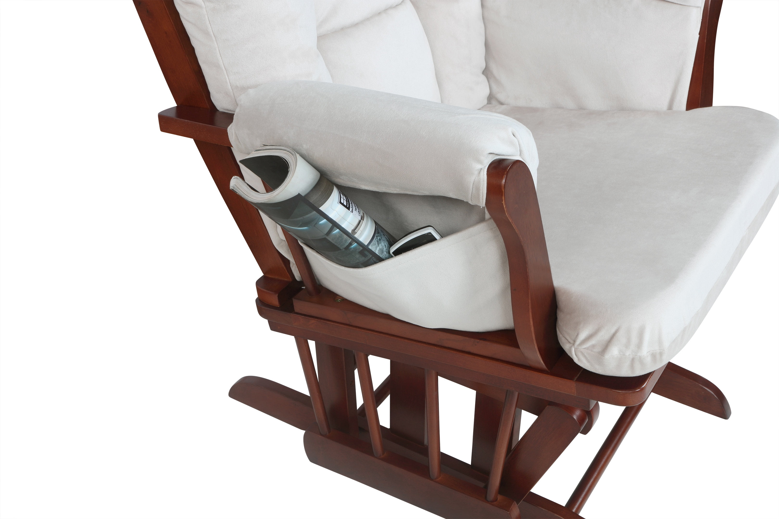 AFG Baby Furniture Glider Rocking Chairs Kids Modern Comfort Hardwood with Ottoman, Espresso/Beige