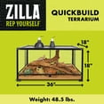 thumbnail image 4 of Zilla QuickBuild Terrarium, Sleek Glass Reptile Habitat, Easy Setup, Suitable for all Types of Reptile Pets, Amphibians, Reptilians, Snakes, or Arachnids, 36"x18"x18", 4 of 9
