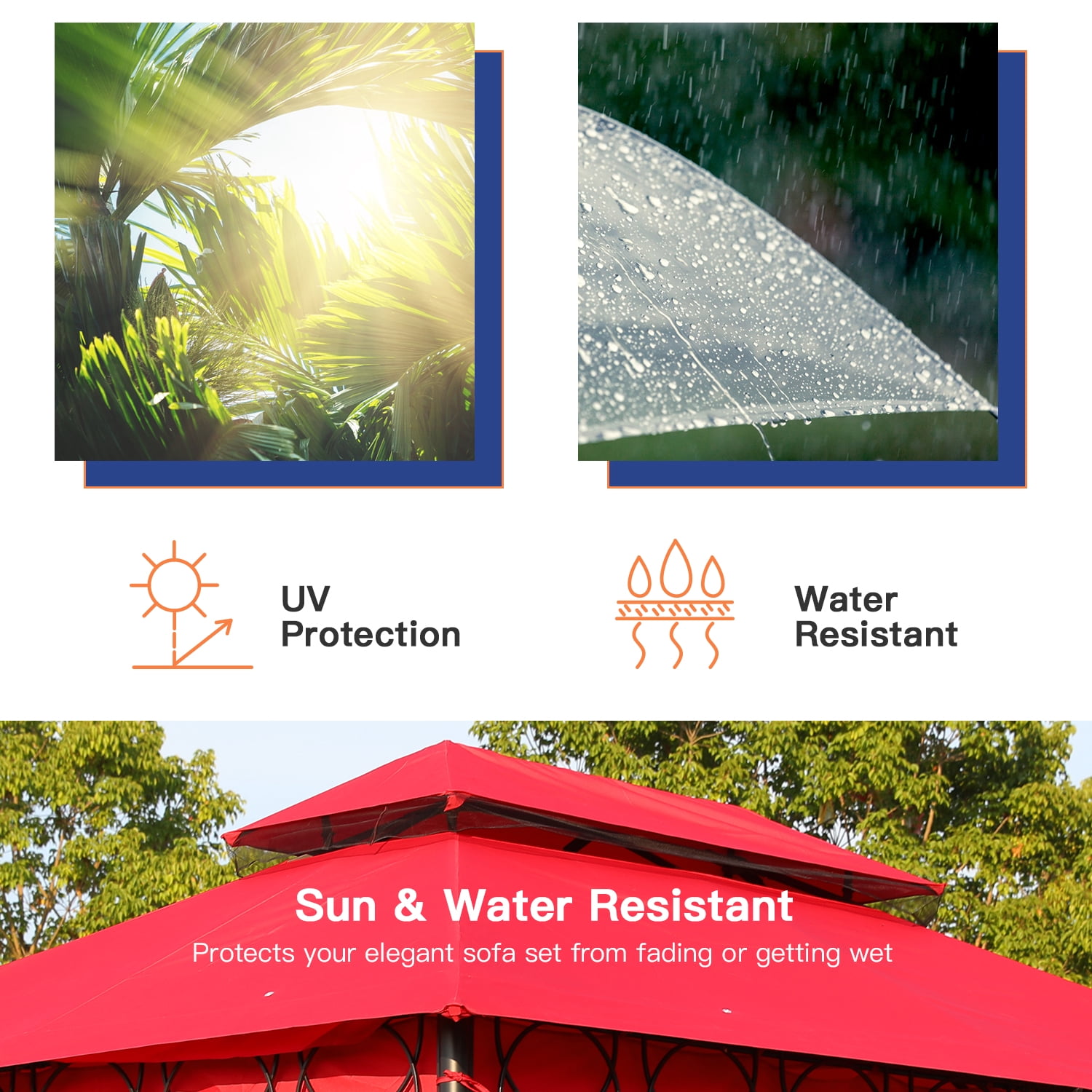 PayLessHere 157.0’ Outdoor Gazebo Canopy Tent, UV Protection