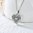 thumbnail image 2 of Collar SOULMEET con medallón de loto en forma de corazón, plata 925, 2 of 6