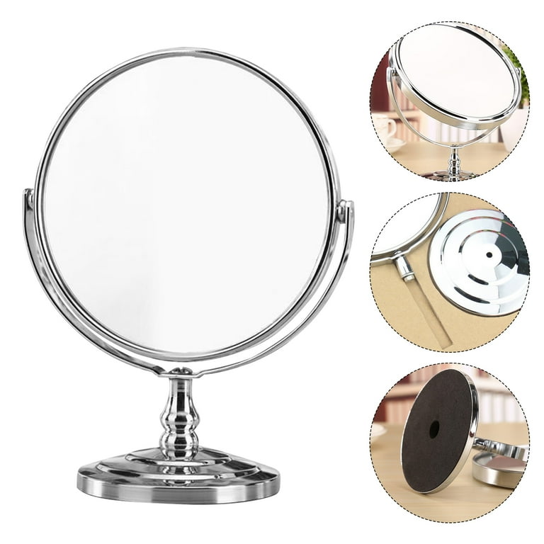 Dual Sided Magnifying Makeup Mirror Swivel Tabletop Standing  