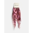 thumbnail image 2 of No Boundaries Women's Triangle Scarf with Lace Trim, Pink Plaid, 2 of 3