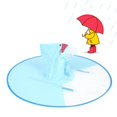 thumbnail image 3 of Chubasquero, Chubasquero plegable para niños, abrigo impermeable portátil con capucha, sombrero con capucha, paraguas, lograr más, 3 of 12