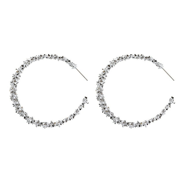 PVCS Fashion Simple Geometric Double Layer Square Personality Earrings Female