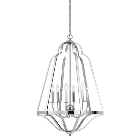 

Cal Lighting Fx-3606-6 Melrose 6 Light 26 Wide Candle Style Chandelier - Chrome