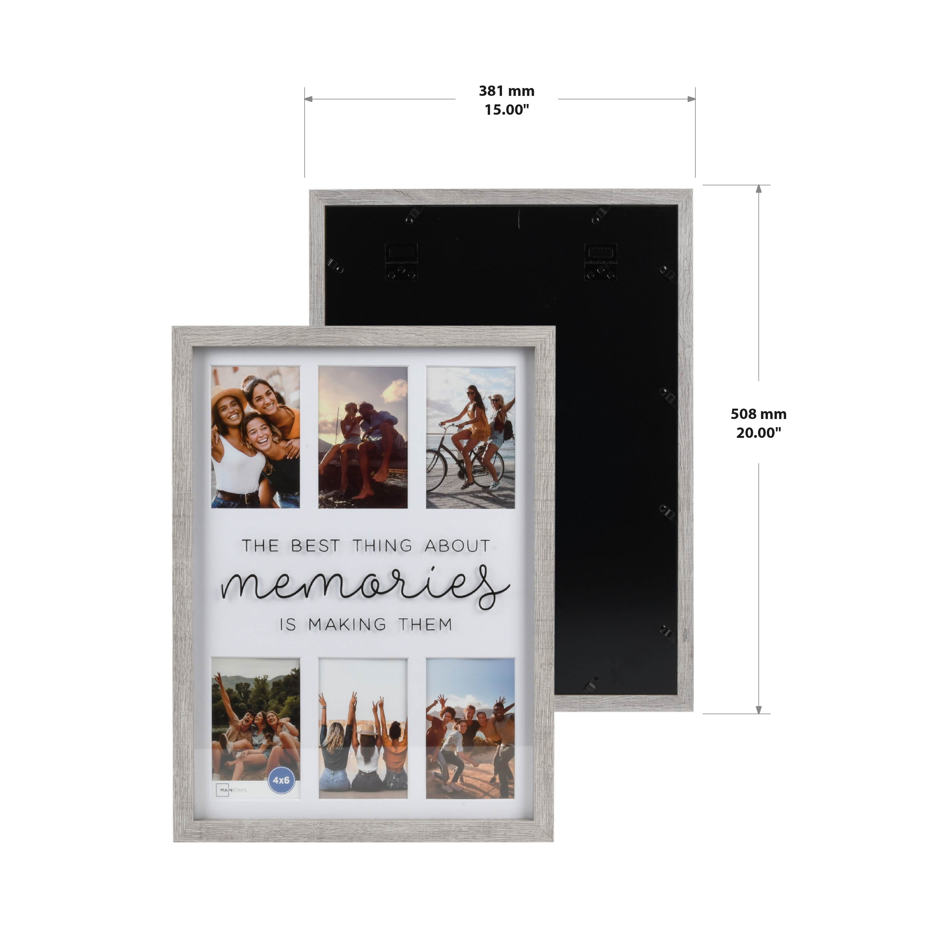 Mainstays 15x20 6-Opening Sentiment Collage Frame in Black for 4x6