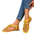 thumbnail image 5 of YOUYEDIAN Sandals for Women Summer Flat Sandals Fashion Comfortable Slippers Beach Open Toe Shoes(Yellow), 5 of 5