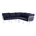thumbnail image 2 of Modway Riverside Sectionnel de Patio Extérieur en Aluminium 5 Pcs, Blanc/marine, 2 of 13