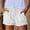White, variant on CHUOU Jeans Denim Bandage Pocket Bottom Tassel Casual Pants Shorts Female Womens Pants
