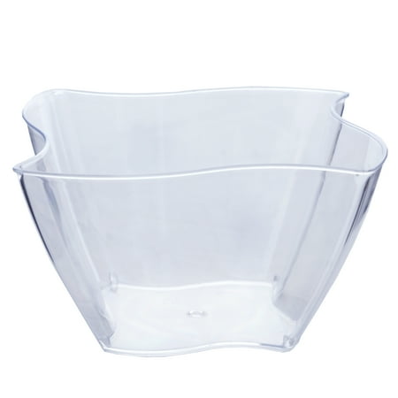 Crystal Clear Pinwheel - Efavormart 60 Pcs - Clear Curved Pinwheel 4oz Disposable Plastic Dessert Bowl