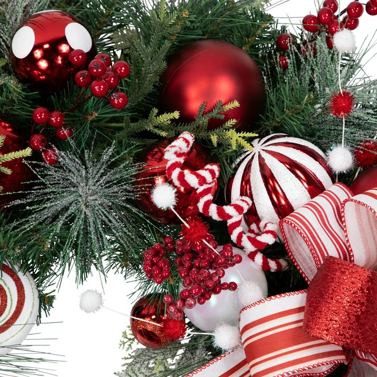 Northlight Peppermint Candy Artificial Pine Christmas Wreath - 42