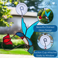 thumbnail image 2 of Gift Essentials Hummingbird Suncatcher Stained Glass Window Suncatcher Red Flower, 2 of 9