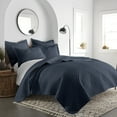 thumbnail image 4 of Levtex Home - Austin Quilt Set - Twin Quilt and One Standard Sham - Diamond Quilted - navy - Quilt (68x86in.) and Sham (20x26in.) - Reversible - Linen/Cotton, 4 of 7