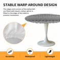thumbnail image 2 of Elastic Fitted Round Tablecloth, Grey Black Boho Waterproof Stretch Table Cover for 36"-44" Tables, Vintage Ethnic Tribe Abstract Art Washable Outdoor Tablecloths for Patio, Picnic, Camping, 2 of 9