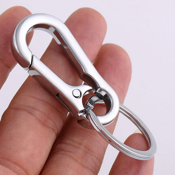 OUNONA 4 Sets Key Chain Stainless Carabiner Keychain Keychains Miss Lovers Silver