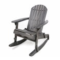 thumbnail image 2 of Pemberly Row Acacia Wood Adirondack Rocking Chair in Dark Grey, 2 of 23
