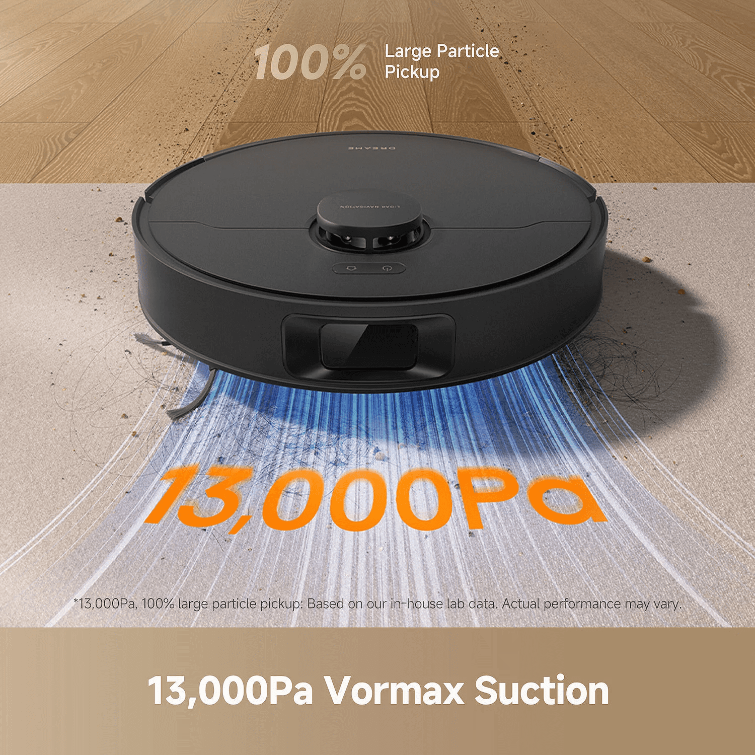 Dreame GoVac 300 Robot Vacuum and Mop, 13000Pa Suction, Pet Hair Capets Friendly, Self-Emptying with 5L Dust Bag, LDS Mapping, App & Voice Control, Black