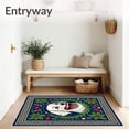 thumbnail image 3 of ODIKA 2'x3' Machine Washable Non-Slip Area Rug, Winter Canine Portrait with Festive Evergreen and Ornamental Accents High Traffic Rug with Pad, Blue, 640079, 3 of 8