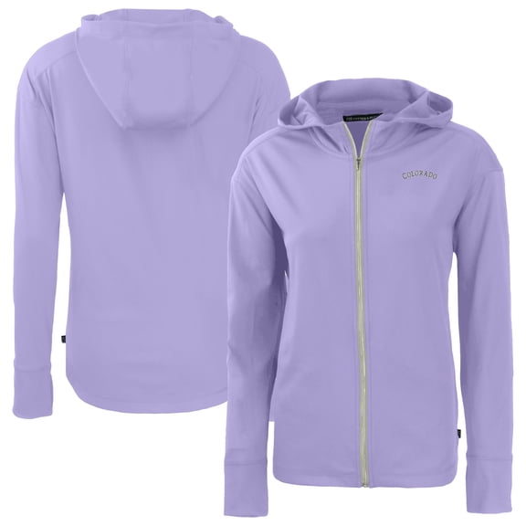 Women's Cutter & Buck Purple Colorado Rockies  Daybreak Eco Recycled Full-Zip Hoodie Jacket