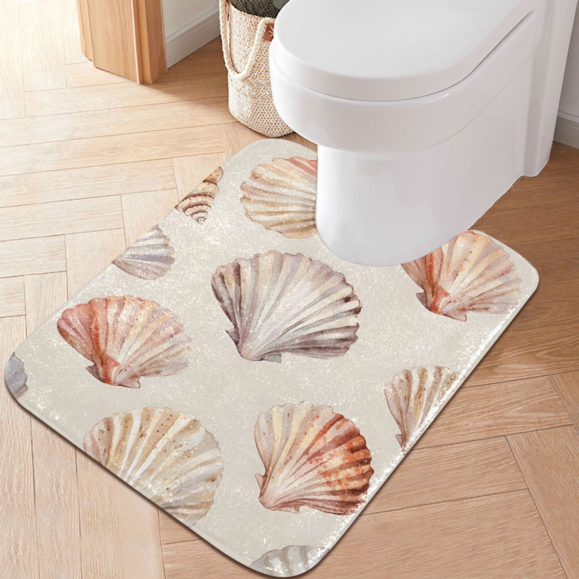 Yayeee Bath Rug for Bathroom Floor Non Slip Rectangle Fluffy Soft Absorbent Mat, 16"x24", Purple Seashell