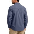 thumbnail image 3 of Long Sleeve Cargo Shirts for Men Lightweight Cooling UPF 50 Sun Protection With Dual Chest Pockets Quick Dry Breathable Lapel Collar Button Down Tactical Outdoor Tops, 3 of 3