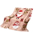 thumbnail image 2 of JUNWELL Jeté de Noël pour Canapé Doux Réversible Taille Grand pour Lit Imprimé Père Noël Couvertures et Jetés Rouges pour Adultes 100X70cm Noël en Liquidation, 2 of 2