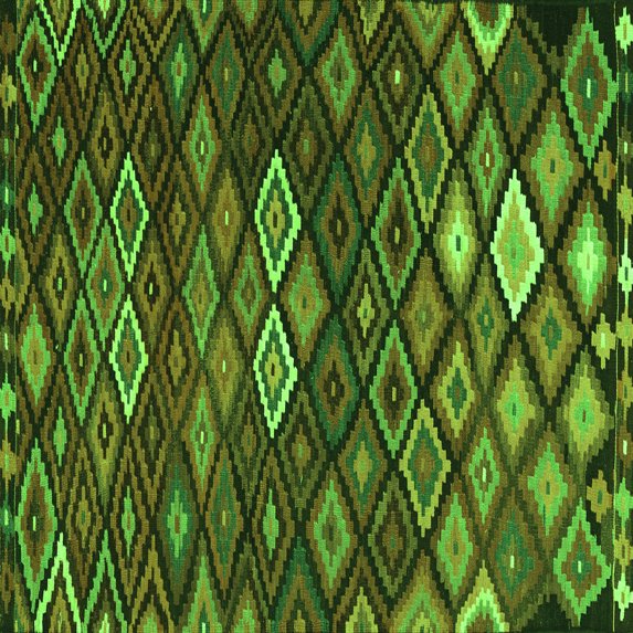 Ahgly Company Indoor Square Persian Green Traditional Area Rugs, 6' Square