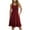 Wine, variant on Diufon Midi Dresses for Women Solid Color Dress with Pockets Round Neck Sleeveless Pleated Dress
