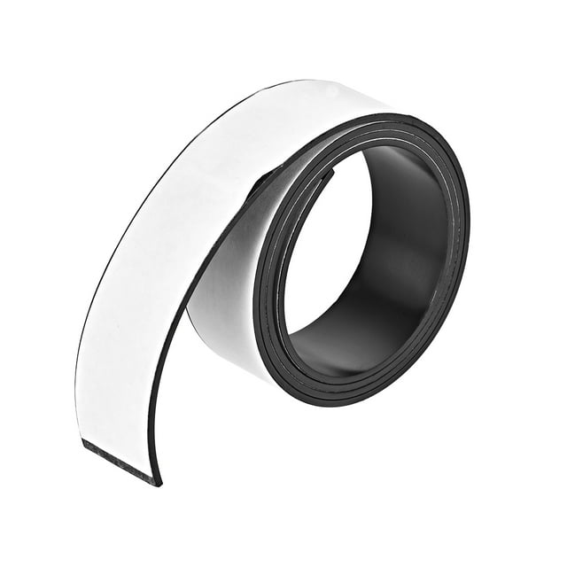 Unique Bargains Magnetic Strip w White Sticky 1 3/16 Inch x 3.3 Feet x 5/64 Inch