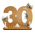 thumbnail image 2 of Birthday Wooden Sign Big Number Multi-hole Letter Curved Decoration  Guest Book  Money Holder for Birthday Celebration, 2 of 8