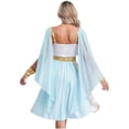 thumbnail image 3 of iiniim Womens Greek Toga for Halloween Cosplay Chiffon Sleeveless Dress Outfits Light Blue XXL, 3 of 7