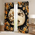 thumbnail image 2 of jejeloiu Retro Rustic Floral Blackout Curtains Set of 2 (38x54 Each),Galaxy Planet Curtains and Drapes,Country Flower Living Room Curtains For Girl Teens,Microfiber Bedroom Decor, 2 of 6