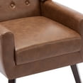 thumbnail image 3 of DREAMSIDEA Faux Leather Accent Chairs Set of 2 for Living Room Morden Upholstered Armchair Bedroom Chairs,Coffee, 3 of 7