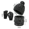 thumbnail image 2 of ShomPort Kids Winter Hat Scarf Gloves Set Warm Knit Thick Beanie Neck Warmer Gloves Set 1-6Y, 2 of 2