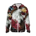 thumbnail image 1 of Balery Eagle With Hat And Roses Sudadera ligera de manga larga con capucha y protección solar UPF 50+ para hombre y mujer, ideal para pesca y running-Small, 1 of 7