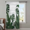 thumbnail image 3 of Palm Leaves Sheer Curtains 45 Inches Long, Tropical Botanical Leaf Summer Wooden Gray Light Filering Curtains, Breathable Simi Curtain Privacy Drapes for Kitchen Bathroom Small Window Treatment, 3 of 7