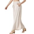 thumbnail image 4 of Allegra K Wide Leg Pants for Women's Flowy Drawstring High Waist Palazzo Pants, 4 of 5