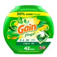 thumbnail image 1 of Gain Flings Laundry Detergent Pacs, Original Scent, with Odour Defense, concentrated laundry soap pacs, 42 Count, 1 of 8