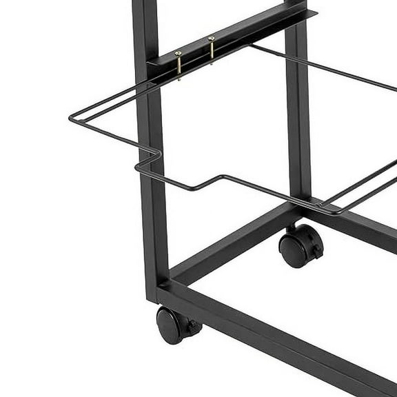 2 Tiers Metal Rolling File Carts with Wheels Hanging Files Movable Pull-Out File Folder Rack Drawer File Cabinet for Home Office