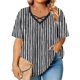 thumbnail image 2 of Xuyuer Women's Casual V-Neck Short Sleeve Loose Blouse, Retro Floral Print, 2 of 6