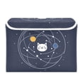 thumbnail image 7 of Yayeee Collapsible Cube Storage Bin with Lid Fabric Closet Decorative Basket with Handles, White Cat Planet, 7 of 7