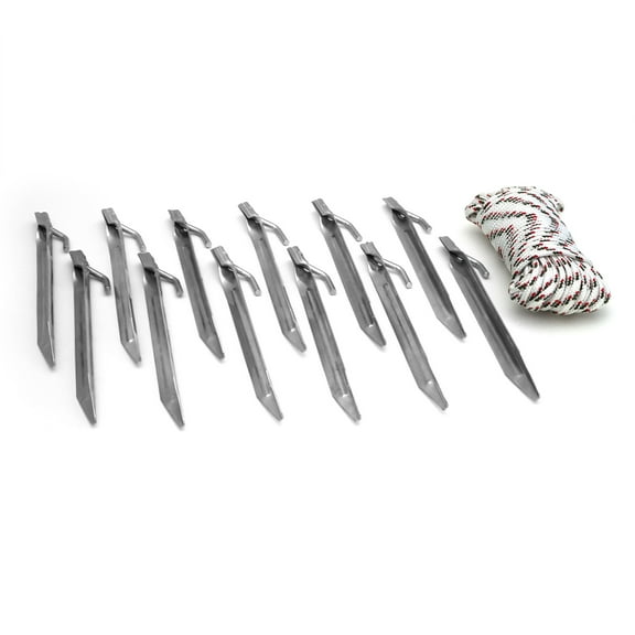 Coghlan's Steel Tent Peg 12-Pack   50’ Cord