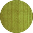 thumbnail image 1 of Ahgly Company Machine Washable Indoor Round Abstract Turquoise Blue Contemporary Area Rugs, 6' Round, 1 of 4