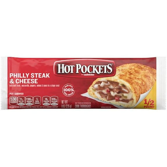 Nestle Hot Pockets Philly Steak and Cheese Stuffed Sandwich, 8 Ounce 12 per case.