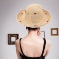 thumbnail image 4 of Sombrero de paja para mujer, sombrero de playa con ala ancha, sombrero flexible, sombrero para viajes de verano, sombrero ligero, sombrero transpirable para actividades al aire libre, 4 of 7