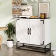 thumbnail image 2 of VEANERWOOD Sideboard Storage Cabinet with Adjustable Shelves & Marble Tabletop, 32''W Storage Cabinet Buffet Cabinet for Dining Living Room Kitchen, 2 of 8