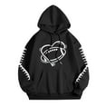 thumbnail image 1 of VBARHMQRT Sweat à Capuche Blanc pour Femmes, Pull Graphique Surdimensionné, Manches Longues Décontractées, avec Poches, 1 of 3